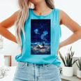 Cosmic Botanical Book Lover Reading Comfort Colors Tank Top Light Green