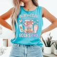 In My Cozy Iced Coffee And Books Era Comfort Colors Tank Top Light Green