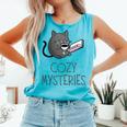 Cozy Mysteries Coffee And Novel For Book Lovers Comfort Colors Tank Top Light Green Cozy Mysteries Coffee And Novel For Book Lovers Comfort Colors Tank Top Light Green