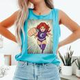 The Crimson Crescent 90s Retro Comic Book Superheroine Art Comfort Colors Tank Top Light Green