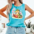 Crocodile Reading Book Watercolor Flowers Kids Comfort Colors Tank Top Light Green Crocodile Reading Book Watercolor Flowers Kids Comfort Colors Tank Top Light Green