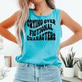 Crying Over Fictional Characters Book Lovers Comfort Colors Tank Top Light Green