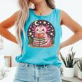Cute Axolotl Reading Books Cozy Night Aesthetic Comfort Colors Tank Top Light Green Cute Axolotl Reading Books Cozy Night Aesthetic Comfort Colors Tank Top Light Green