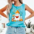 Cute Beanie Ghost Bookworm Cozy Book Reading Halloween Comfort Colors Tank Top Light Green