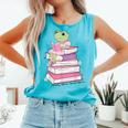Cute Book Lover Frog Pretty Girls Read Books Kawaii Reading Comfort Colors Tank Top Light Green