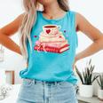 Cute Books And Coffee Crochet Valentines Day Tee For Couples Comfort Colors Tank Top Light Green
