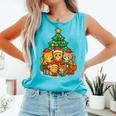 Cute Cats Reading Books Christmas Tree Comfort Colors Tank Top Light Green Cute Cats Reading Books Christmas Tree Comfort Colors Tank Top Light Green
