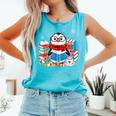 Cute Christmas A Penguin Reading Book Snowflake Hot Teacher Comfort Colors Tank Top Light Green