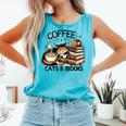Cute Coffee Cats Books Lover Idea Women Men Kids Comfort Colors Tank Top Light Green Cute Coffee Cats Books Lover Idea Women Men Kids Comfort Colors Tank Top Light Green