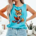 Cute Coyote With Book I Kids Coyote Comfort Colors Tank Top Light Green Cute Coyote With Book I Kids Coyote Comfort Colors Tank Top Light Green