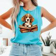 Cute Dog Beagle Reading Book Comfort Colors Tank Top Light Green Cute Dog Beagle Reading Book Comfort Colors Tank Top Light Green
