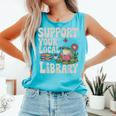 Cute Frog Support Your Local Library Librarian Book Lover Comfort Colors Tank Top Light Green Cute Frog Support Your Local Library Librarian Book Lover Comfort Colors Tank Top Light Green