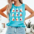Cute Ghost Reading Book Lovers Halloween Ghost Comfort Colors Tank Top Light Green