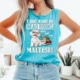 Cute Glasses Read Books & Pet My Maltese Lover Comfort Colors Tank Top Light Green