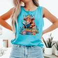 Cute Highland Cow Reading Book Baby Cow Bookworm Comfort Colors Tank Top Light Green Cute Highland Cow Reading Book Baby Cow Bookworm Comfort Colors Tank Top Light Green