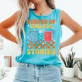 Cute Librarian Library Book Lover Keeper Of Endless Stories Comfort Colors Tank Top Light Green