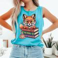 Cute Nerdy Fox Read Books Be Kind Stay Weird Book Club Premium Tri-Blend Comfort Colors Tank Top Light Green