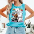 Cute Polar Bear Is Reading a Book Reading Polar Bear Comfort Colors Tank Top Light Green