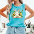 Cute Rabbit And Book Women Girls Reading Book Rabbit Lover Comfort Colors Tank Top Light Green Cute Rabbit And Book Women Girls Reading Book Rabbit Lover Comfort Colors Tank Top Light Green
