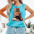 Cute Red Panda Reading Book Animal Bookworm Comfort Colors Tank Top Light Green