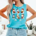 Cute Snowman Reading Books Christmas Winter Book Lover Comfort Colors Tank Top Light Green