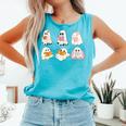Cute Spooky Reading Book Halloween Fall Ghost Autumn Comfort Colors Tank Top Light Green