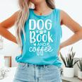 Dog Book And Coffee Fun Typographic Premium Tri-Blend Comfort Colors Tank Top Light Green