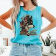 Dog Book Flower Comfort Colors Tank Top Light Green