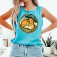 Dog Reading Book Rain Cozy Umbrella Cute Art Men Comfort Colors Tank Top Light Green