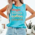 Dogs Books Coffee Plant Lover Gardening Cute Mom Life Comfort Colors Tank Top Light Green