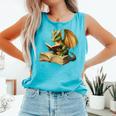 Dragon Bookworm Reading Book Graphic Comfort Colors Tank Top Light Green Dragon Bookworm Reading Book Graphic Comfort Colors Tank Top Light Green