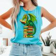 Dragon Reading Books Matching Bookworm Readers Librarian Comfort Colors Tank Top Light Green