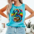 Dragon Reading Colorful Fantasy Book Lover Comfort Colors Tank Top Light Green Dragon Reading Colorful Fantasy Book Lover Comfort Colors Tank Top Light Green