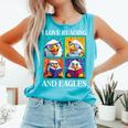 Eagle Love Reading And Eagles Child Book Lover Comfort Colors Tank Top Light Green