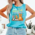 Easily Distracted By Cats And Books Book & Cat Lover Comfort Colors Tank Top Light Green