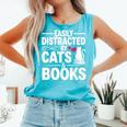 Easily Distracted By Cats And Books Cat & Book Lover Comfort Colors Tank Top Light Green Easily Distracted By Cats And Books Cat & Book Lover Comfort Colors Tank Top Light Green