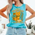 Easily Distracted By Cats And Books Cute Cat Book Lover Comfort Colors Tank Top Light Green