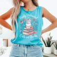 Easily Distracted By Cats And Books Reading Comfort Colors Tank Top Light Green