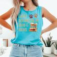 Easily Distracted By Dogs And Books Pets Books Lovers Comfort Colors Tank Top Light Green