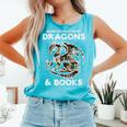 Easily Distracted By Dragons Books Bookworm Women Men Kids Comfort Colors Tank Top Light Green