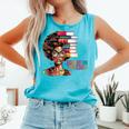 Education Is Freedom History Month Teacher Books Afro Comfort Colors Tank Top Light Green