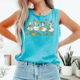 Fall Goose Reading Book Teacher Autumn Pumpkin Cozy Season Comfort Colors Tank Top Light Green
