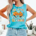 Fall In Love With Reading Thanksgiving Pumpkin Book Lover Comfort Colors Tank Top Light Green