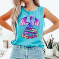 Fantasy Dragon Reading Books Bookworm Comfort Colors Tank Top Light Green Fantasy Dragon Reading Books Bookworm Comfort Colors Tank Top Light Green