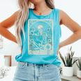 Floral The Reader Tarot Card Skeleton Reading Book Comfort Colors Tank Top Light Green Floral The Reader Tarot Card Skeleton Reading Book Comfort Colors Tank Top Light Green