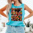 Geometric History Educated Women Reading Book Melanin Comfort Colors Tank Top Light Green