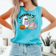 Ghost Reading Halloween Women Teacher Book Lover Comfort Colors Tank Top Light Green Ghost Reading Halloween Women Teacher Book Lover Comfort Colors Tank Top Light Green
