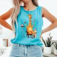 Giraffe Reading Tea Books Coffee Book Lover Graphic Comfort Colors Tank Top Light Green Giraffe Reading Tea Books Coffee Book Lover Graphic Comfort Colors Tank Top Light Green