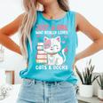Girl Who Loves Cats And Books Cute Comfort Colors Tank Top Light Green Girl Who Loves Cats And Books Cute Comfort Colors Tank Top Light Green