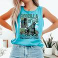 Godzilla Ocean Scene Comic Book Illustration Movie Monster Comfort Colors Tank Top Light Green